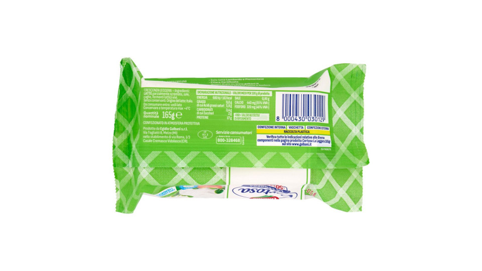 Galbani Certosa la Leggera Crescenza italiana 165 g