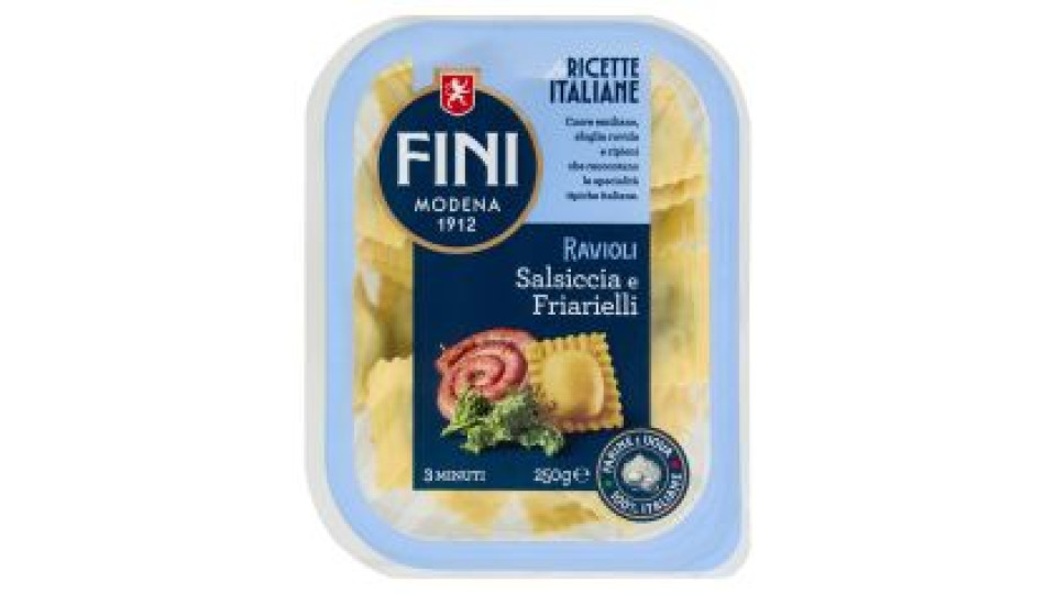 Fini Ricette Italiane Ravioli Salsiccia e Friarielli 250 g