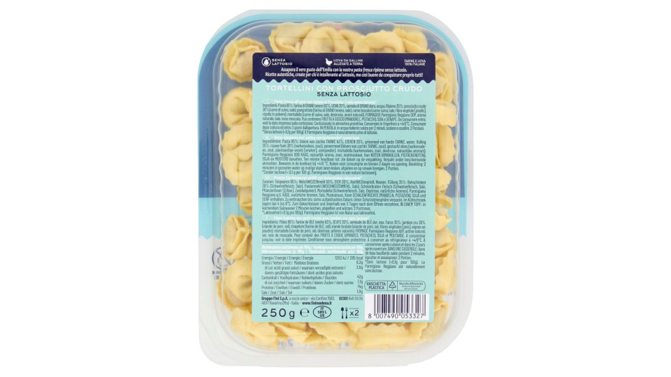 Fini Senza Lattosio Tortellini con Prosciutto Crudo 250 g