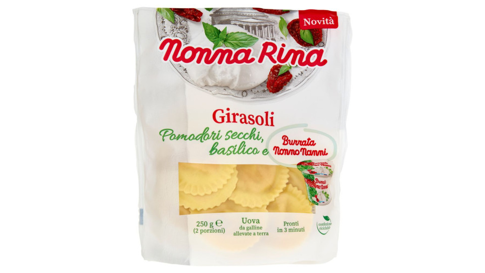 Nonna Rina Girasoli Pomodori Secchie, Basilico e Burrata Nonno Nanni 250 g