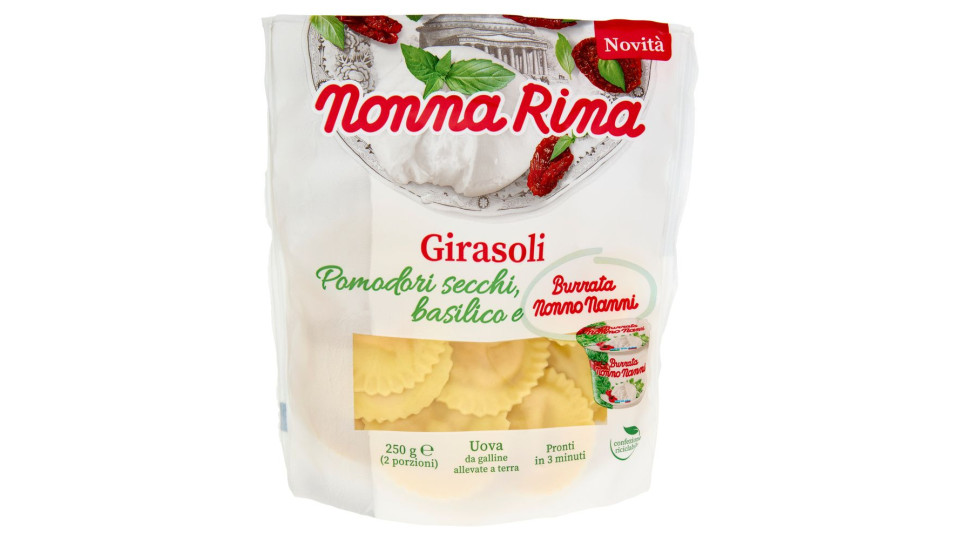 Nonna Rina Girasoli Pomodori Secchie, Basilico e Burrata Nonno Nanni 250 g