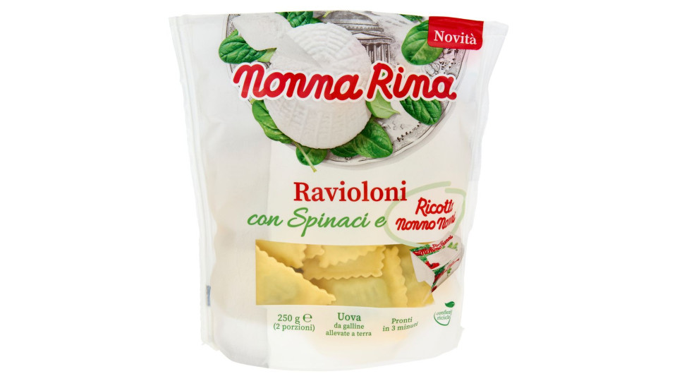 Nonna Rina Ravioloni con Spinaci e Ricotta Nonno Nanni 250 g