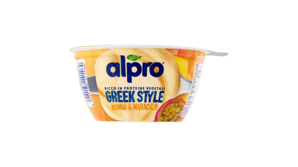 ALPRO GREEK STYLE, Alternativa Vegetale allo Yogurt, Mango&Maracuja,Naturalmente Senza Lattosio,135g