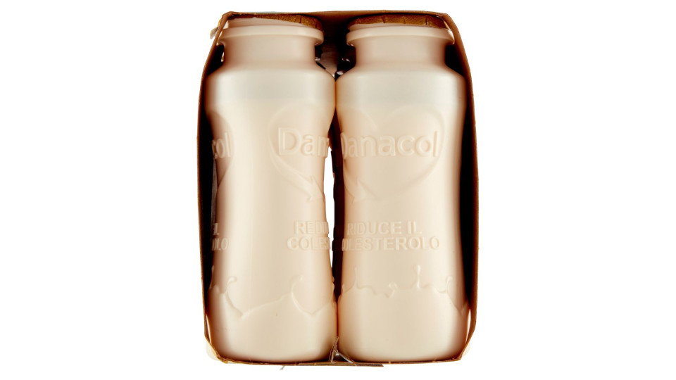 DANACOL Yogurt da bere, Riduce il Colesterolo grazie agli Steroli Vegetali, gusto Ananas, 4x100g