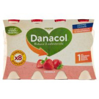 DANACOL Yogurt da bere, Riduce il Colesterolo grazie agli Steroli Vegetali, gusto Fragola, 4x100g