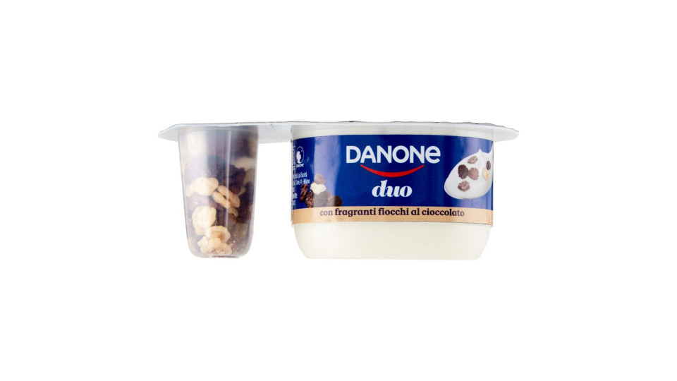 Danone Duo, Yogurt Bianco Cremoso con Fragranti Fiocchi al Cioccolato, 98g