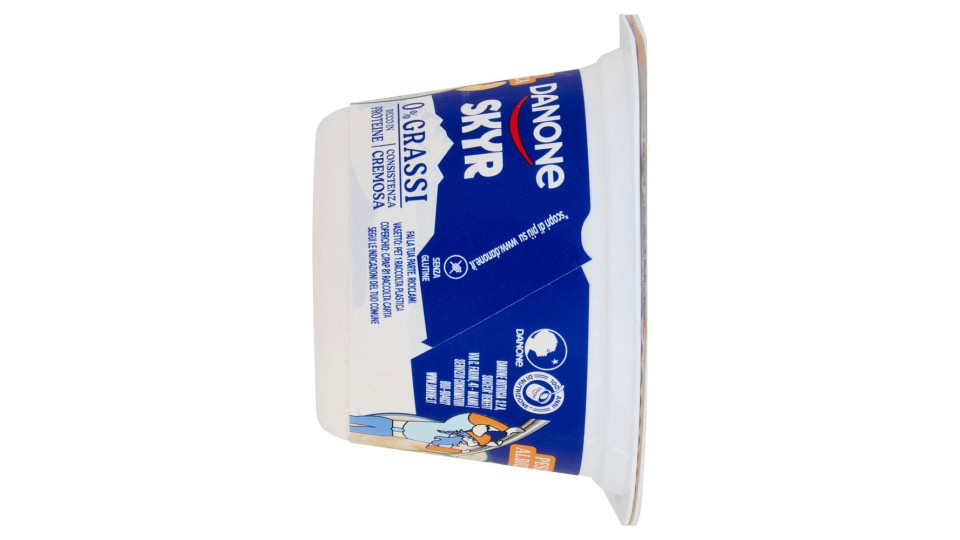 DANONE Skyr, Yogurt ispirato all'Islanda, 0% grassi,Cremoso,Ricco in Proteine, Pesca&Albicocca, 150g