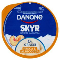 DANONE Skyr, Yogurt ispirato all'Islanda, 0% grassi,Cremoso,Ricco in Proteine, Pesca&Albicocca, 150g