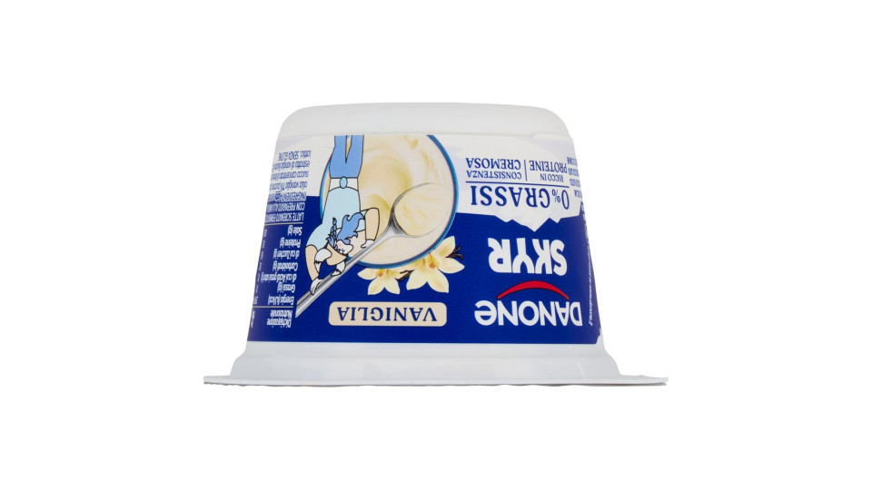 DANONE Skyr, Yogurt ispirato all'Islanda, 0% grassi, Cremoso, Ricco in Proteine, Vaniglia, 150g
