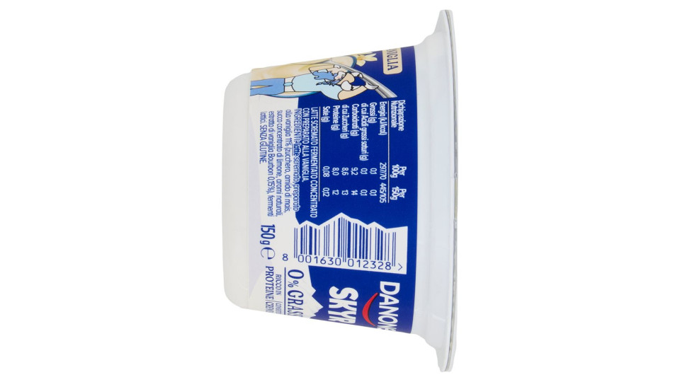 DANONE Skyr, Yogurt ispirato all'Islanda, 0% grassi, Cremoso, Ricco in Proteine, Vaniglia, 150g