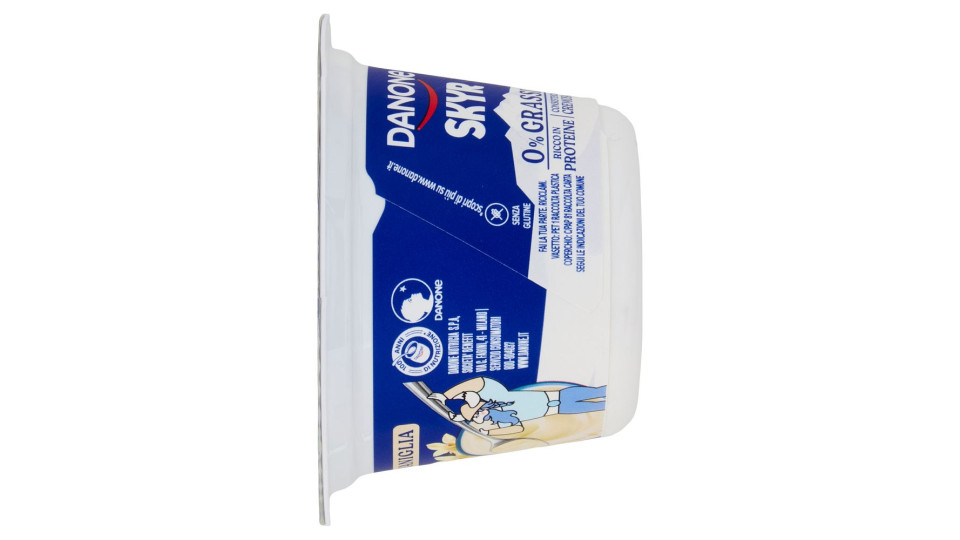 DANONE Skyr, Yogurt ispirato all'Islanda, 0% grassi, Cremoso, Ricco in Proteine, Vaniglia, 150g
