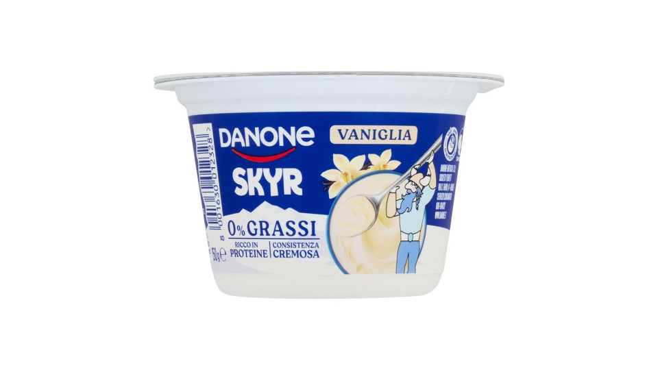 DANONE Skyr, Yogurt ispirato all'Islanda, 0% grassi, Cremoso, Ricco in Proteine, Vaniglia, 150g