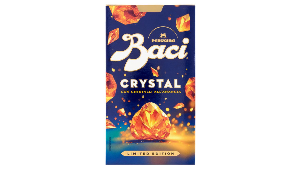 BACI PERUGINA Crystal Cioccolatini Fondenti all'Arancia ripieni al Gianduia Scatola 150g