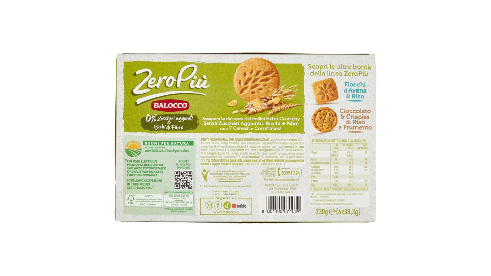 Balocco ZeroPiù 7 Cereali & Corn Flakes 6 x 38,3 g