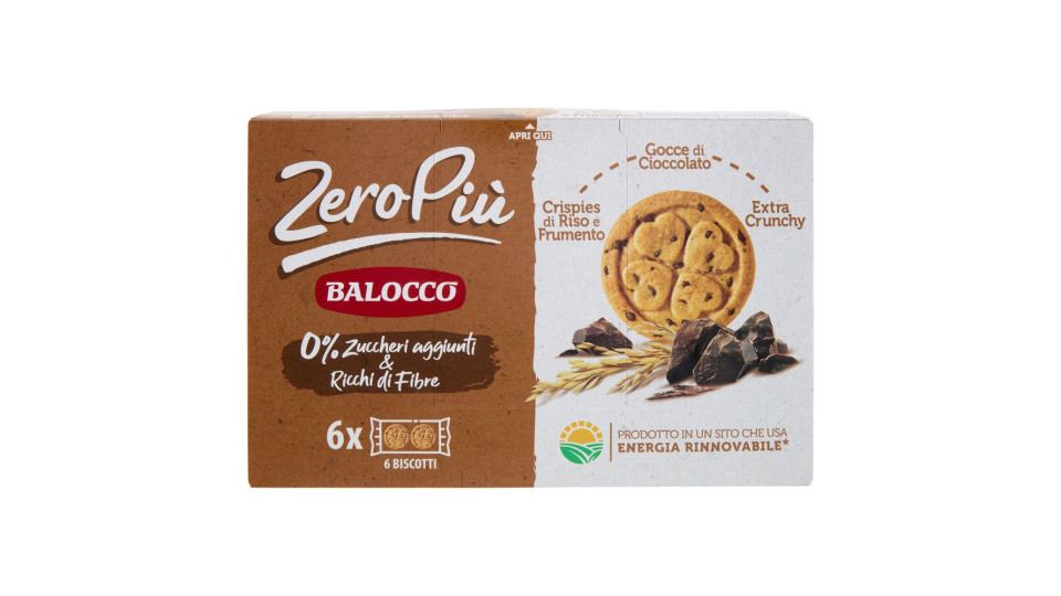 Balocco ZeroPiù Cioccolato & Crispies di Riso e Frumento 6 x 35 g