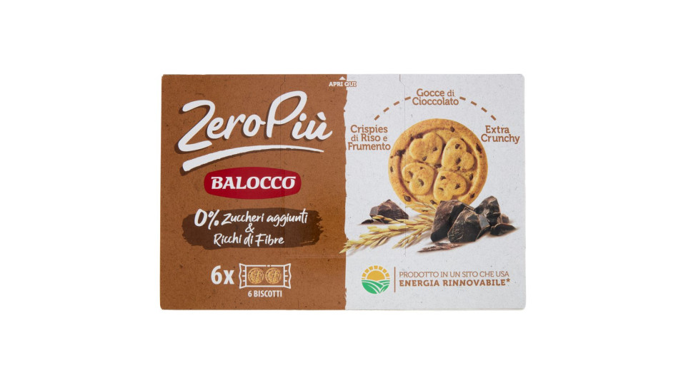 Balocco ZeroPiù Cioccolato & Crispies di Riso e Frumento 6 x 35 g