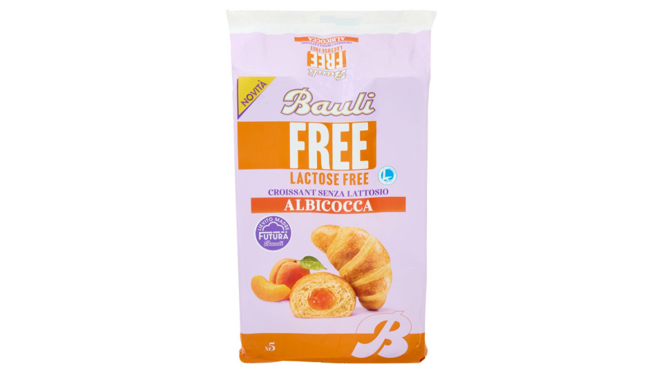 Bauli Free Lactose Free Croissant Senza Lattosio Albicocca 5 x 45 g