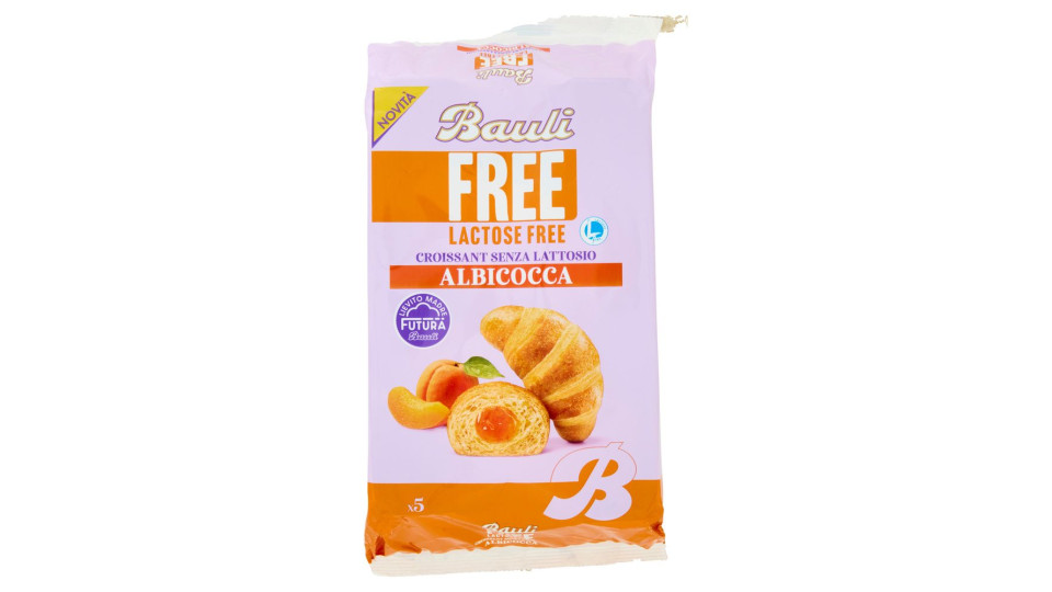 Bauli Free Lactose Free Croissant Senza Lattosio Albicocca 5 x 45 g
