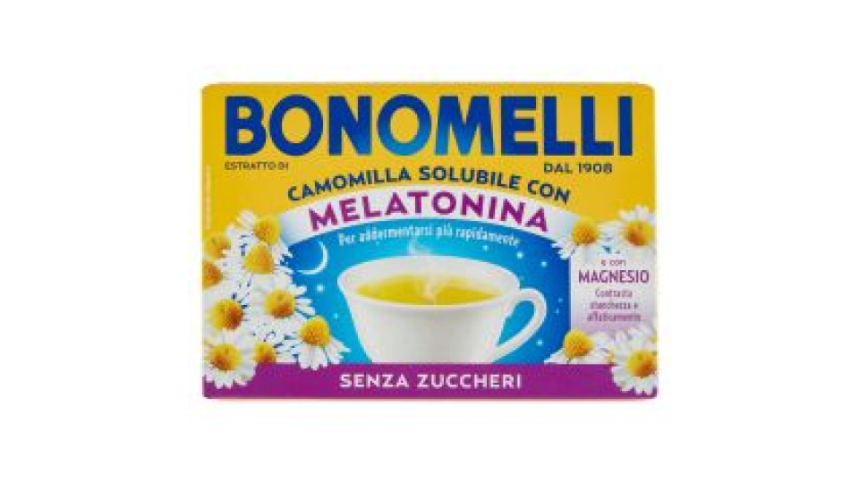 Bonomelli Estratto di Camomilla Solubile con Melatonina e con Magnesio Senza Zuccheri 16 x 4,5 g