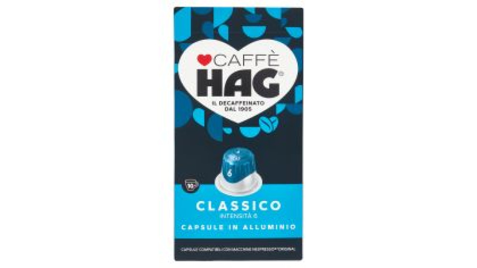 Caffè HAG Classico 6- 30 Capsule Caffè Compatibili con Macchine Nespresso*® Original 156g