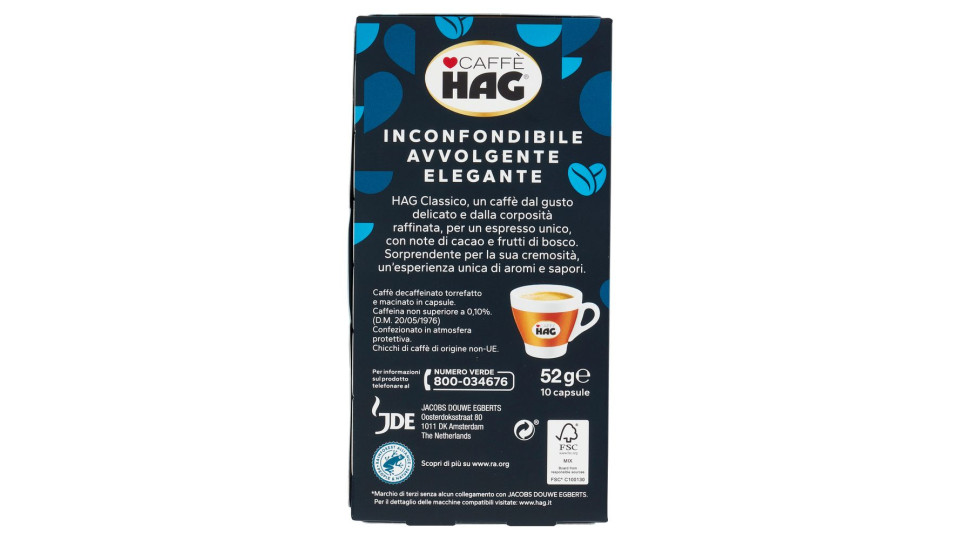 Caffè HAG Classico 6- 30 Capsule Caffè Compatibili con Macchine Nespresso*® Original 156g
