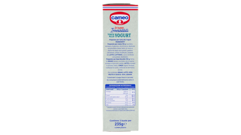 cameo le nuove Irresistibili Torta allo Yogurt 235 g