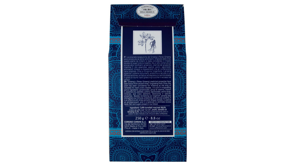 Compagnia dell'Arabica Puro Arabica Macinato con Vero Estratto al Ginseng caffè macinato 250 g