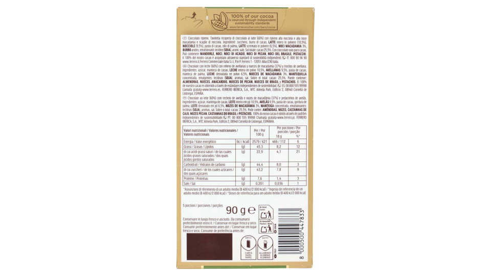 Ferrero Rocher Macadamia Milk Nocciola & Noci di Macadamia 90 g