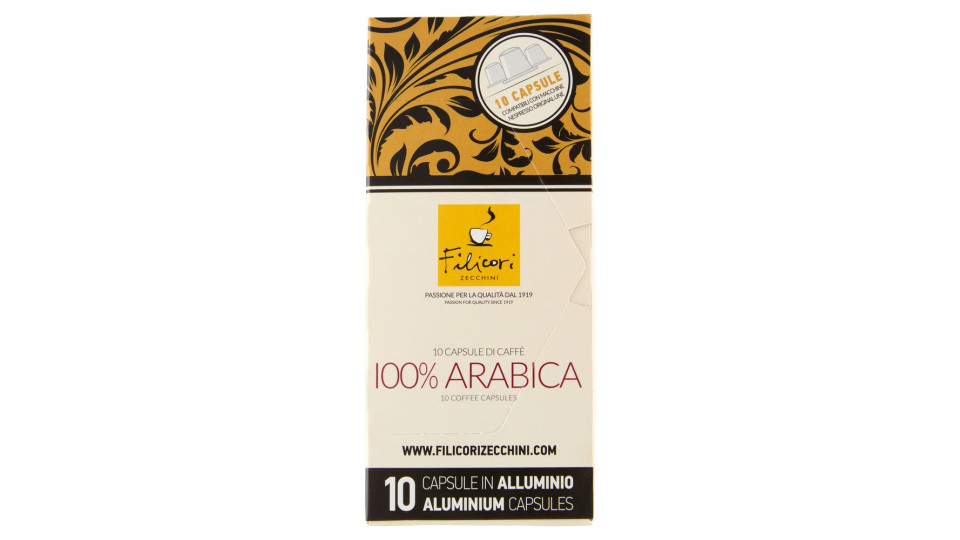 Filicori Zecchini 10 Capsule di Caffè 100% Arabica Compatibili con Nespresso Original Line 10 x 5,5g