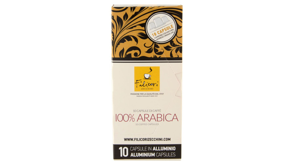 Filicori Zecchini 10 Capsule di Caffè 100% Arabica Compatibili con Nespresso Original Line 10 x 5,5g