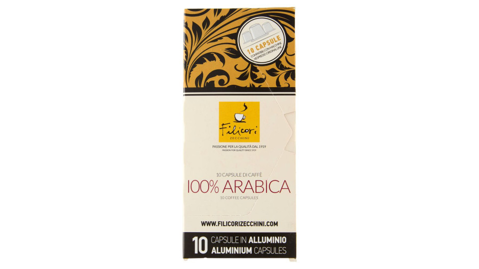 Filicori Zecchini 10 Capsule di Caffè 100% Arabica Compatibili con Nespresso Original Line 10 x 5,5g
