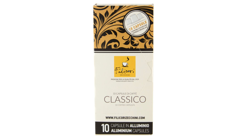 Filicori Zecchini 10 Capsule di Caffè Classico Compatibili con Nespresso Original Line 10 x 5,5 g