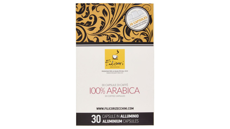 Filicori Zecchini 30 Capsule di Caffè 100% Arabica Compatibili con Nespresso Original Line 30 x 5,5g