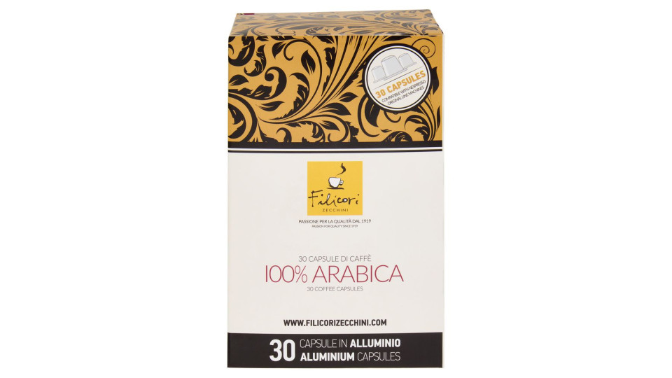 Filicori Zecchini 30 Capsule di Caffè 100% Arabica Compatibili con Nespresso Original Line 30 x 5,5g