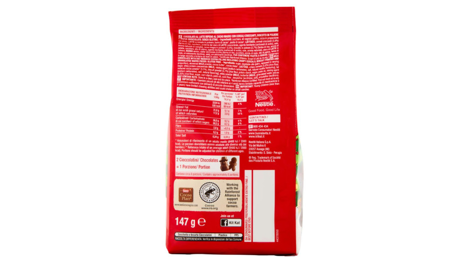 GALAK Festive Friends Personaggi di Cioccolato al Latte con Smarties Sacchetto 147g