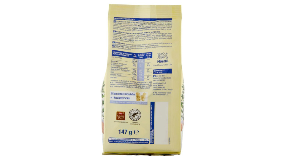 GALAK Festive Friends Personaggi di Cioccolato Bianco e Cereali Sacchetto 147g