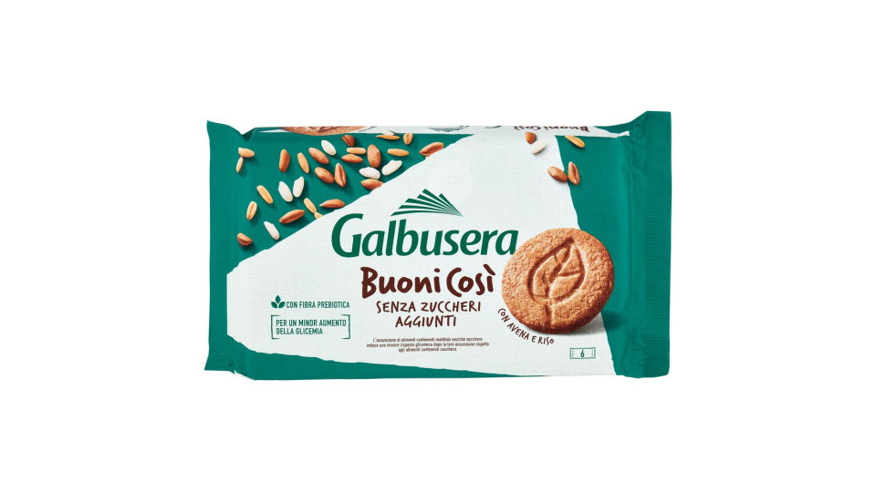 Galbusera BuoniCosi Senza Zuccheri Aggiunti con Avena e Riso 6 x 50 g