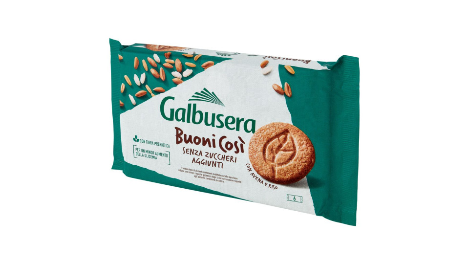 Galbusera BuoniCosi Senza Zuccheri Aggiunti con Avena e Riso 6 x 50 g