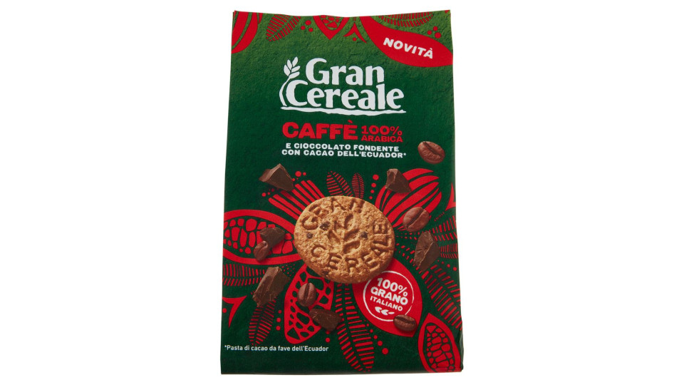 Gran Cereale Biscotti con Caffè 100% Arabica e Cioccolato Fondente con Fave dell'Ecuador 280g