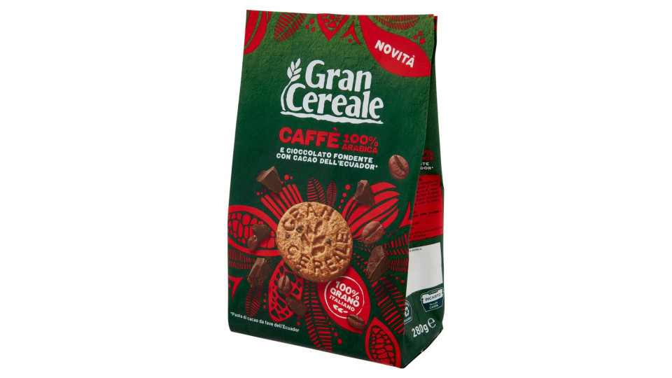 Gran Cereale Biscotti con Caffè 100% Arabica e Cioccolato Fondente con Fave dell'Ecuador 280g