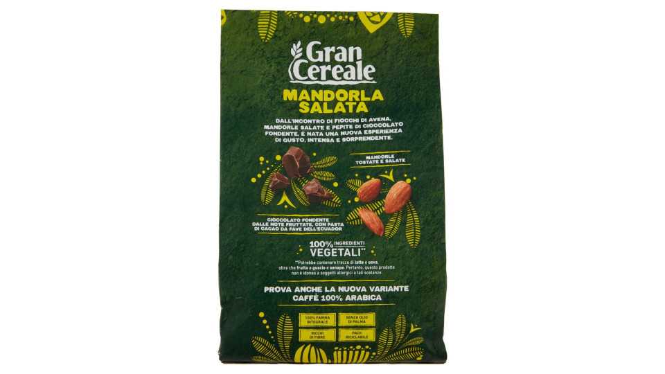 Gran Cereale Biscotti con Mandorla Salata e Cioccolato Fondente con Fave dell'Ecuador 280g
