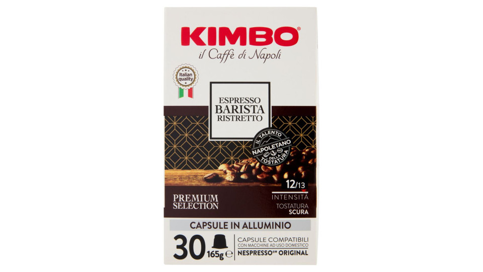 Kimbo Espresso Barista Ristretto Capsule Compatibili con Macchine Nespresso* Original 30 x 5,5 g