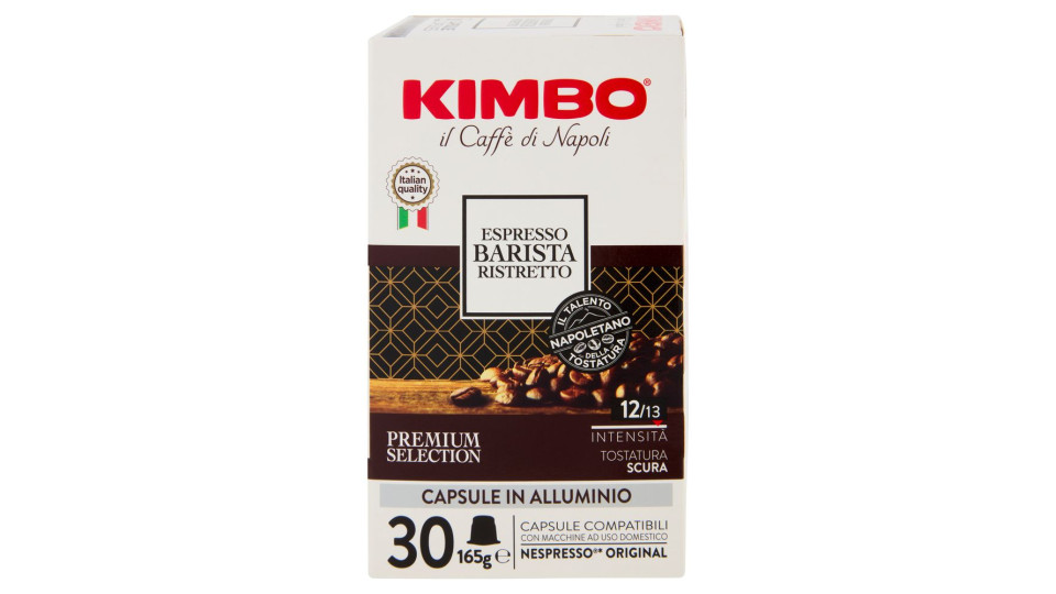 Kimbo Espresso Barista Ristretto Capsule Compatibili con Macchine Nespresso* Original 30 x 5,5 g