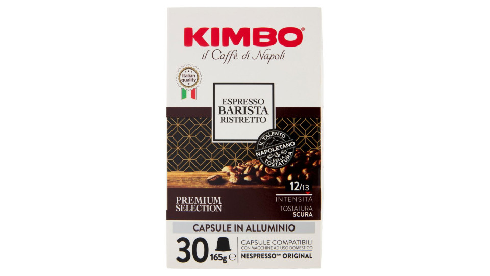 Kimbo Espresso Barista Ristretto Capsule Compatibili con Macchine Nespresso* Original 30 x 5,5 g