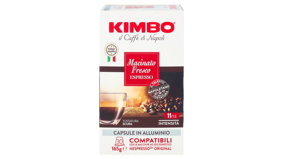 Kimbo Macinato Fresco Capsule Compatibili con Macchine Nespresso* Original 30 x 5,5 g