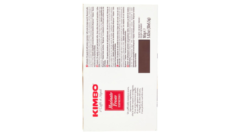 Kimbo Macinato Fresco Capsule Compatibili con Macchine Nespresso* Original 30 x 5,5 g