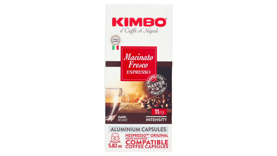Kimbo Macinato Fresco Capsule Compatibili con Macchine Nespresso* Original 30 x 5,5 g