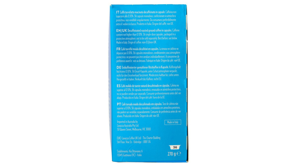 Lavazza A Modo Mio Decaf Classico 36 Capsule 270 g