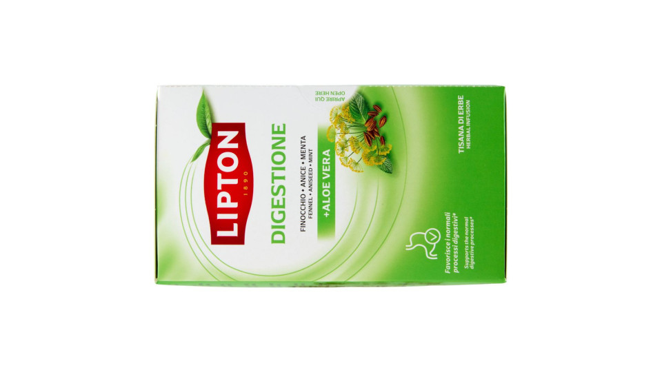 Lipton Digestione Finocchio, Anice, Menta + Aloe Vera Tisana di Erbe 17 x 1,9 g
