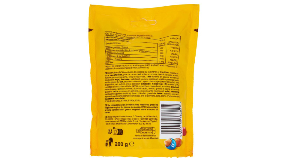 M&M's Peanut Confetti al Cioccolato con Arachidi 200 g